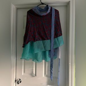 Upcycled/recycled silk sari wrap skirt